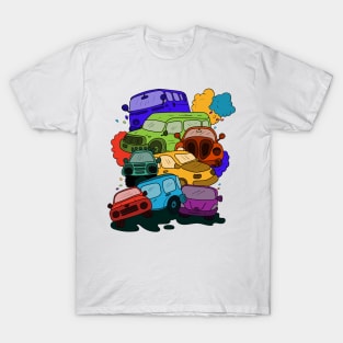 Colorful car in doodles art T-Shirt